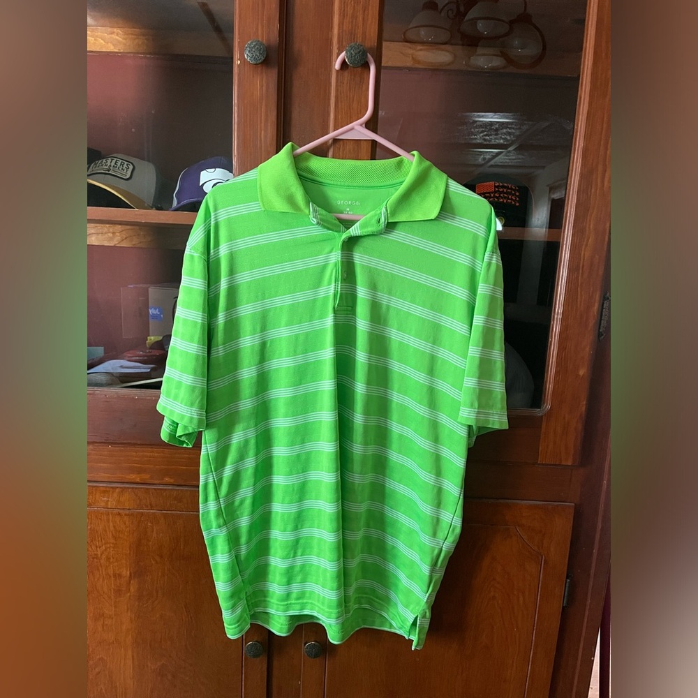 George green and white polo Size: M